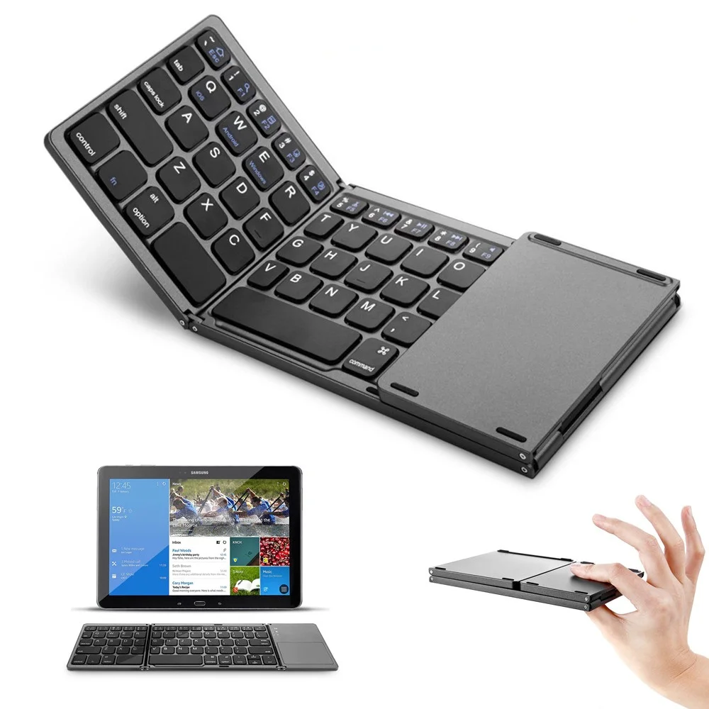 Складная мини клавиатура с сенсорным экраном 3 0 Bluetooth для iPhone iPad Samsung Dex Win iOS