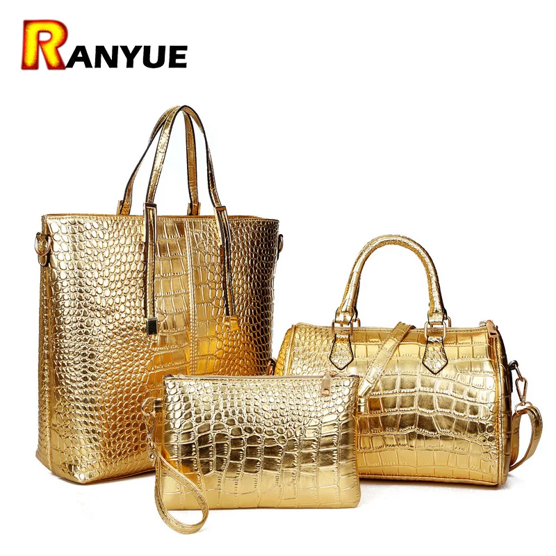 3 шт. набор женских сумок из крокодиловой кожи | Багаж и сумки
