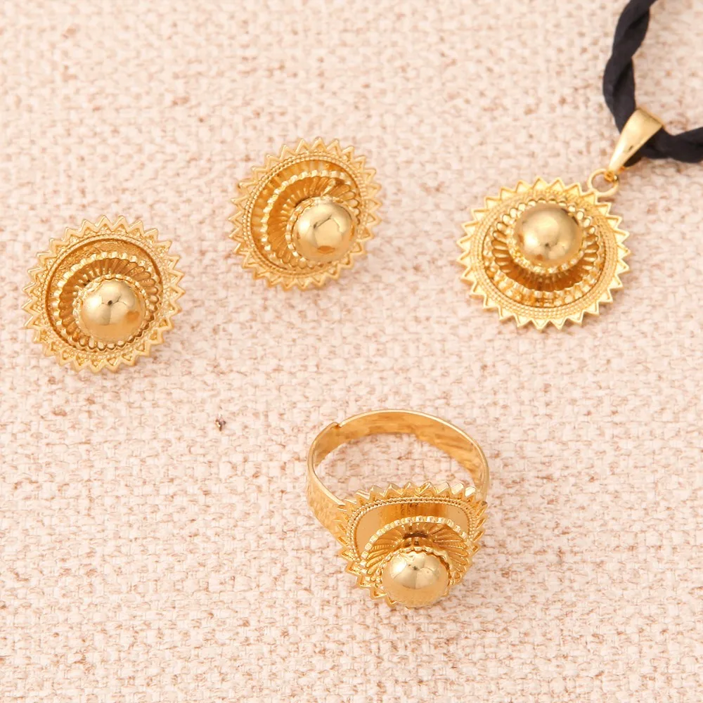 Традиционные Африканские свадебные ювелирные наборы изделия из золота 24 к |