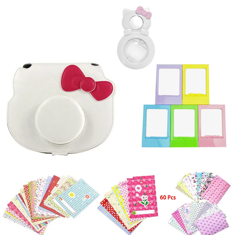 Fujifilm Instax hello kitty Аксессуары чехол для камеры Сумка 60 шт. наклейки линзы для селфи цветные фильтры пленки рамки набор