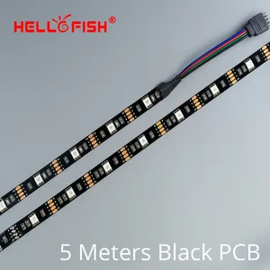 Hello рыбы 5 м 12 В 5050 RGB LED Газа, 150 LED лента + 2444 ключ пульта дистанционного управления комплект Гибкие светодиодные Ленты комплект