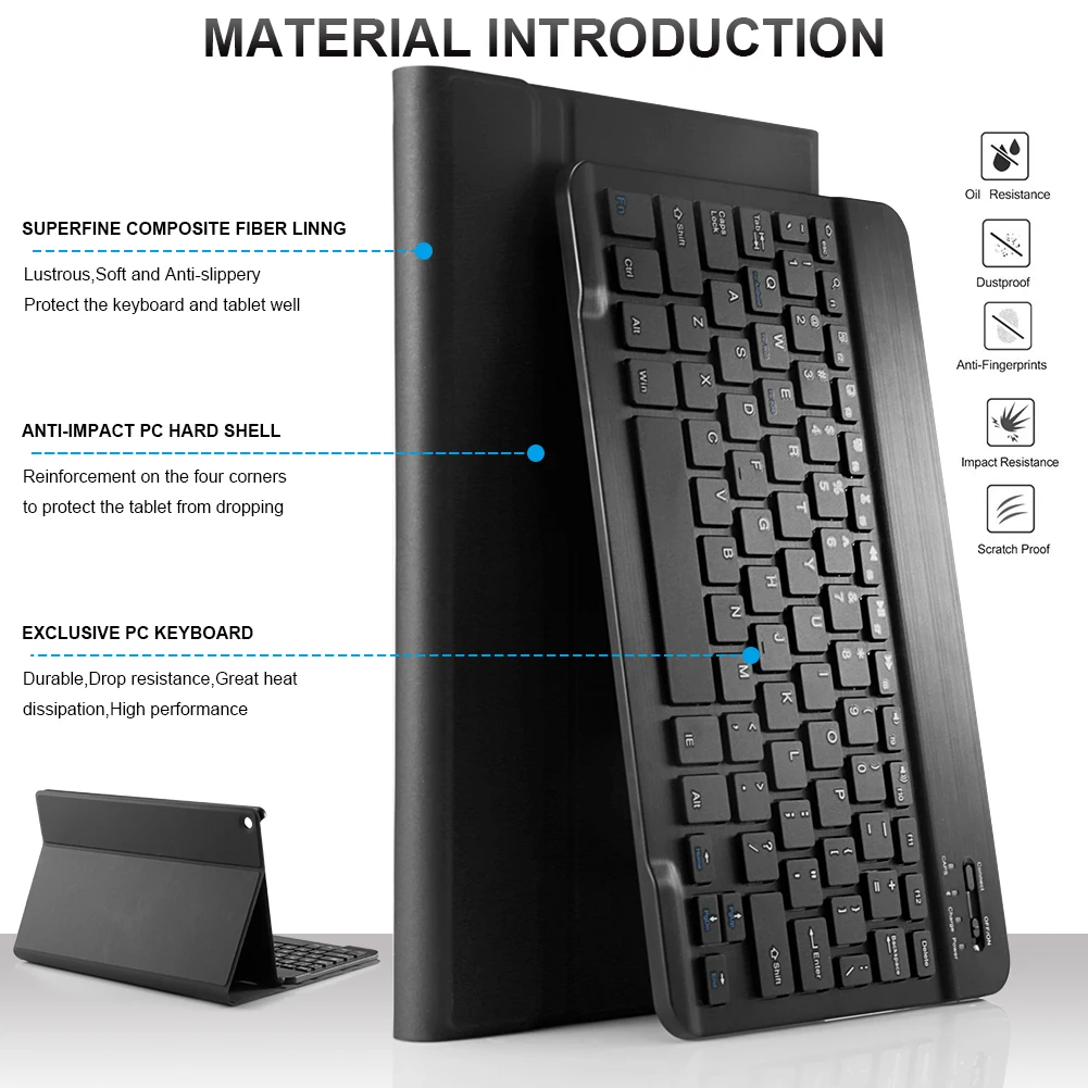 Кожаный чехол для Amazon Kindle Fire HD10 10 1 дюйма с немецкой Bluetooth клавиатурой в английском