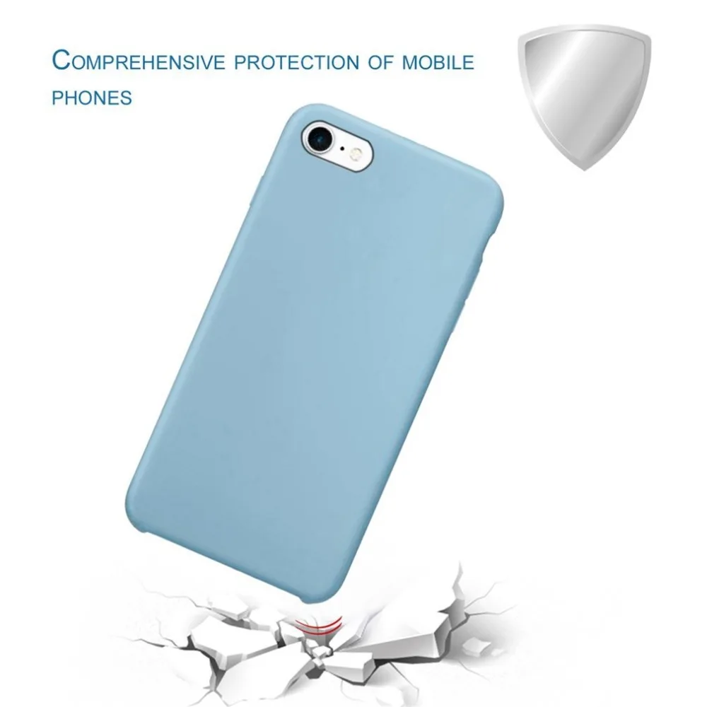 New Arrival Blue Solid Color Imitation Liquid Silica Shell Mobile Phone Protective Case Cover for iPhone 6/6s Hot Sale |