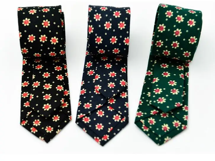 

10PCS Vintage Floral Cotton Ties for Men Wedding Black Tie Slim Gravatas Corbatas Fashion Casual Printed Tie Necktie 6CM *new*