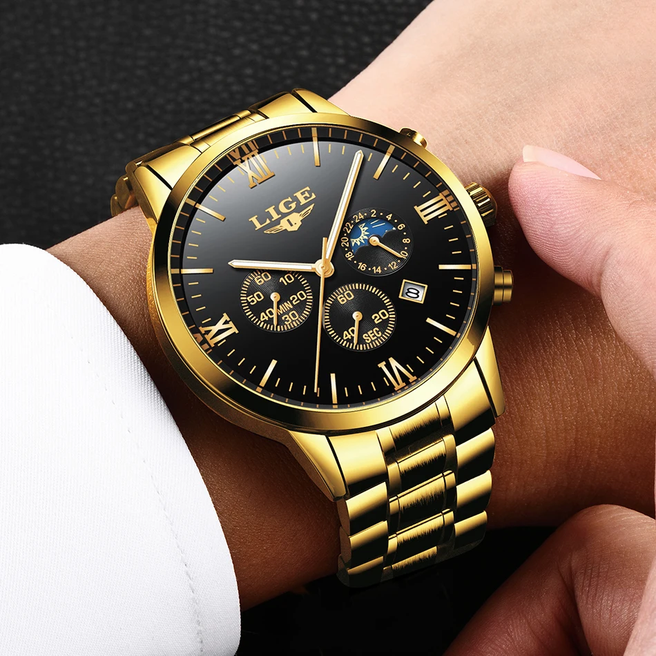 

LIGE Relogio Masculino Men Watches Gift Luxury Famous Top Brand Men's Fashion Casual Dress Watch Military Quartz watches Hot