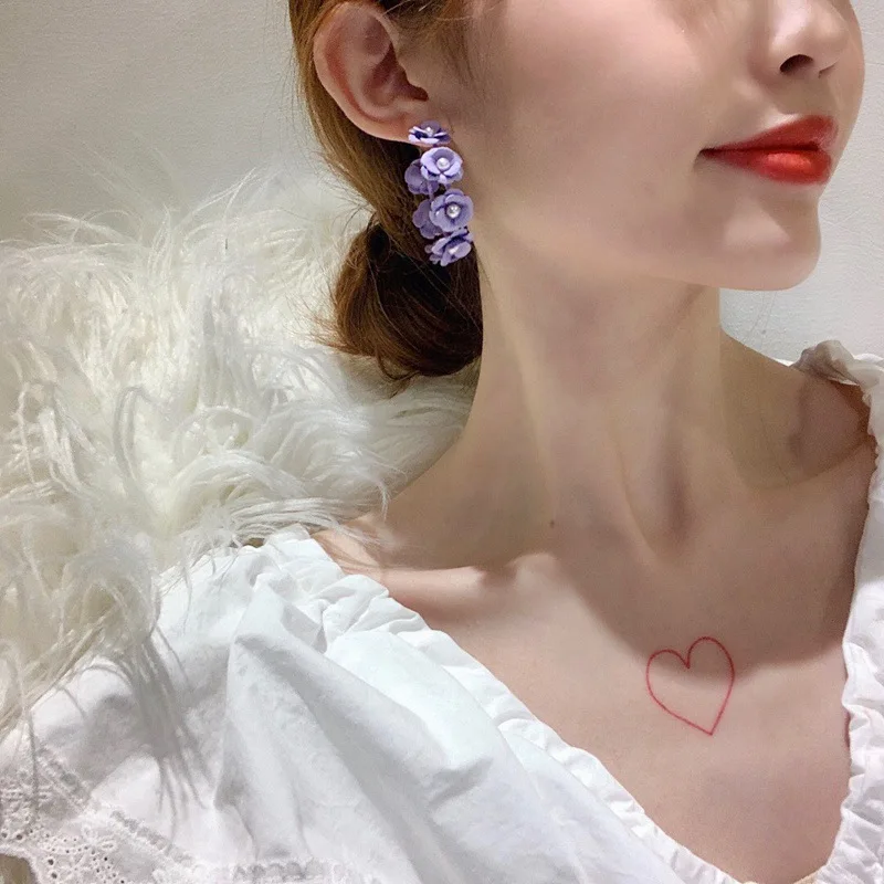 MENGJIQIAO новые корейские милые металлические серьги кольца цветок для женщин