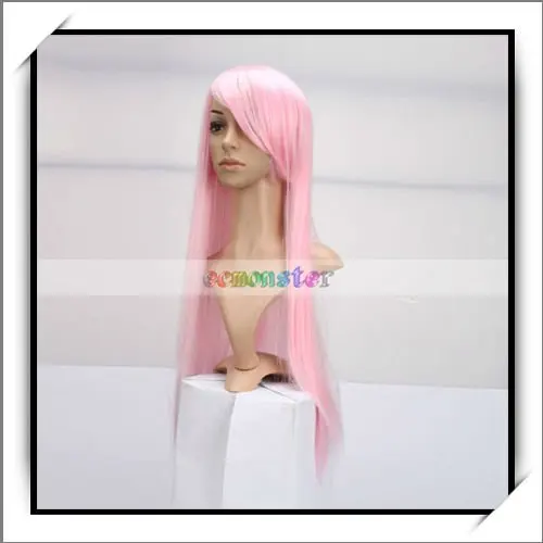 Free Shipping Fashion Long Pink Straight Cosplay Hair Wig Brand new and high quality H00047 |