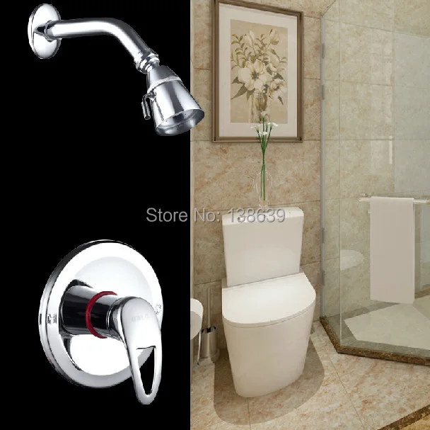 Бесплатная доставка опалить рычаг душ Латунь хром воды для душа В стены комплект