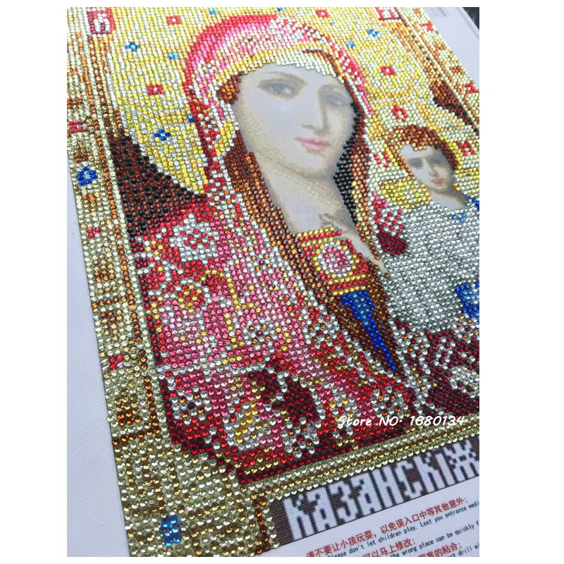 

RUBOS Religion Icons DIY 3D diamond embroidery Theotokos The Softening of Evil Hearts diamond mosaic painting pattern rhinestone