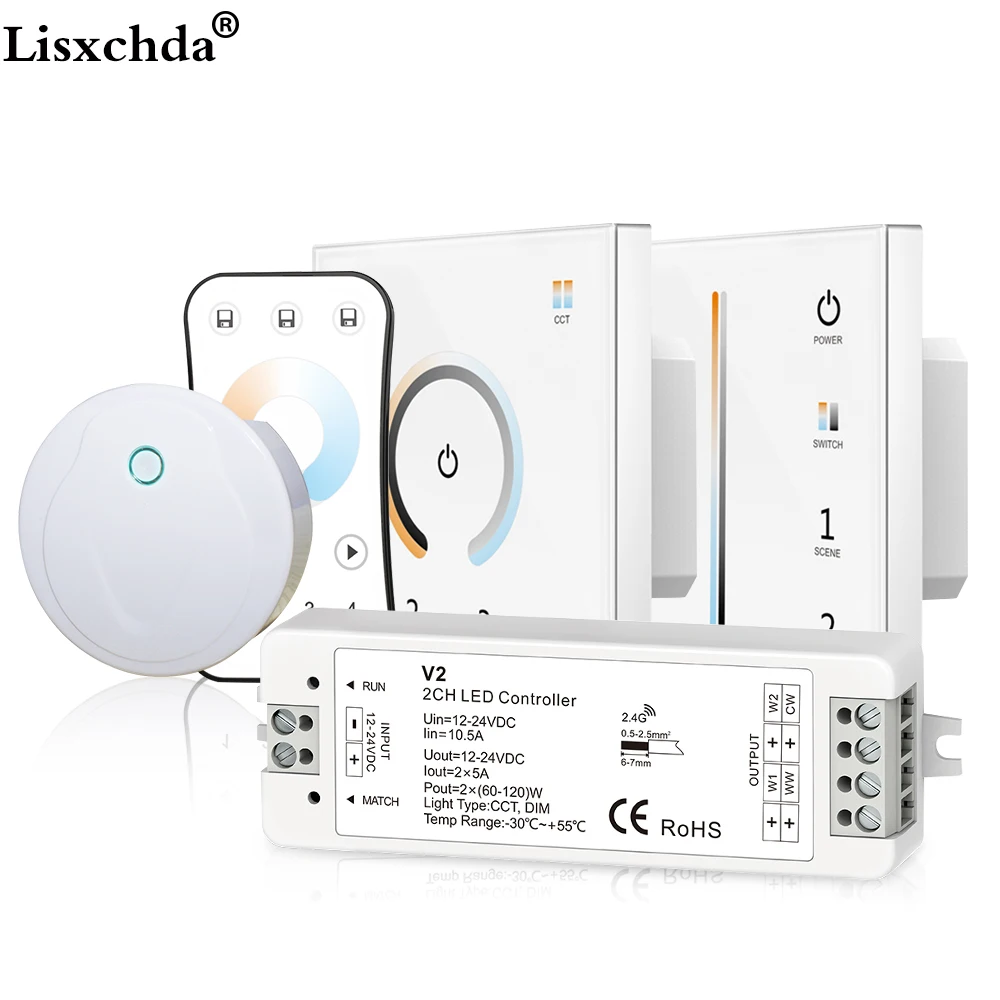 Светодиодный контроллер WW CW RF 2 4G/Wifi с регулируемой цветовой температурой и