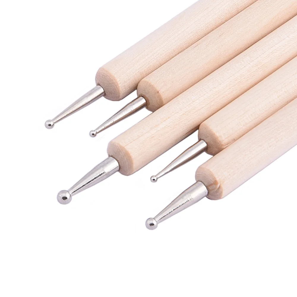 2 Way Useful Wooden Dotting Pen Tool Nail Art Tools Brush Polish Manicure Professional | Красота и здоровье