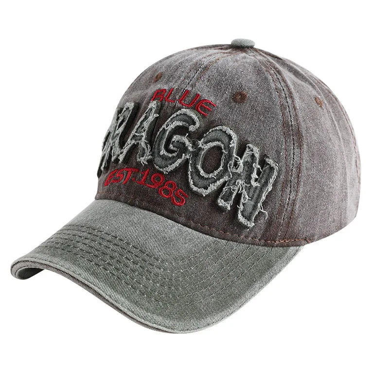 Бейсболка Мужская/Женская джинсовая с вышивкой на осень/лето | Аксессуары для