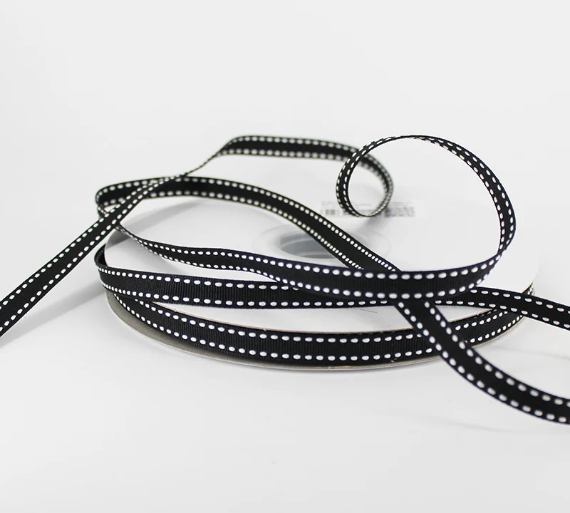 9mm Stitch Black 3/" 9 мм Petersham однотонные ленты светильник Орхидея слоновая кость Небесно-Голубой 25 мм 1" Полосатый Черно-белый полосатый Печатный для рукоделия - Цвет: 9mm Stitch Black