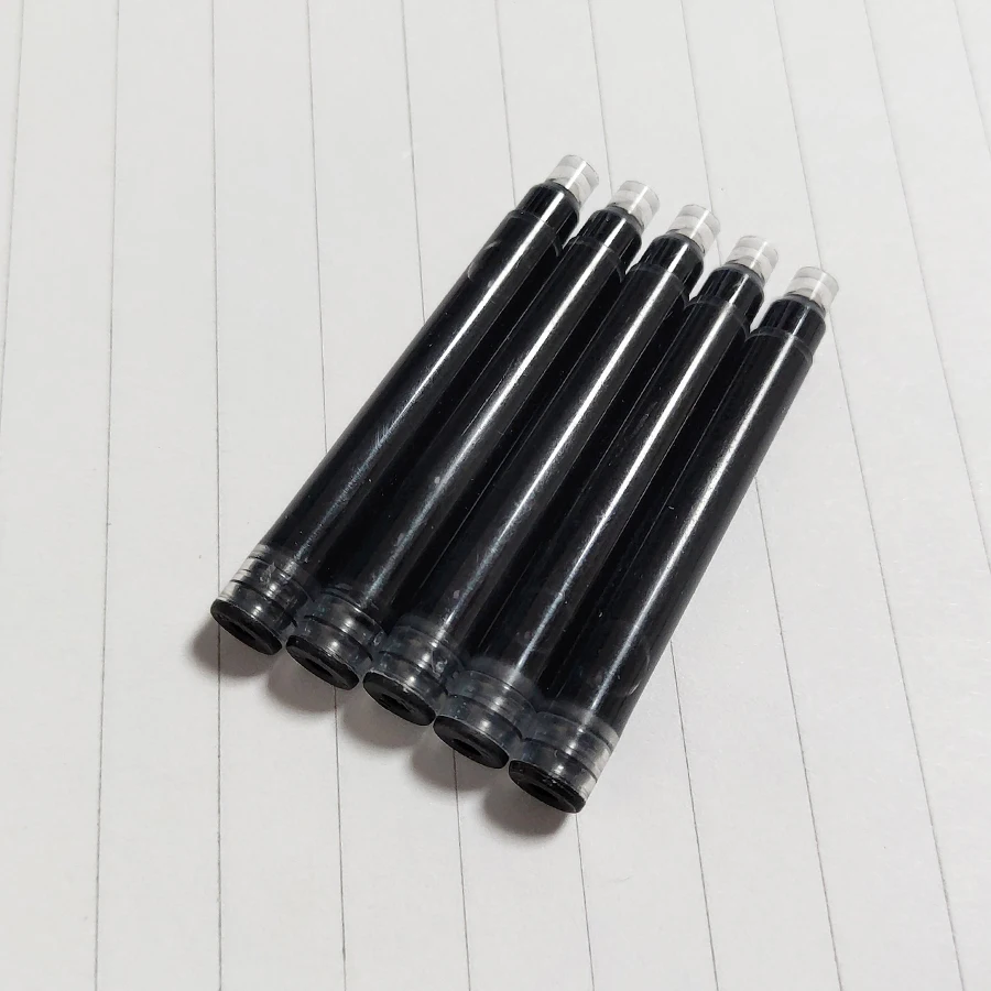 5Pcs black ink Jinhao 599A Высококачественная пластиковая перьевая ручка 0,38 мм дополнительный тонкий наконечник чернильные ручки для подарка офисные канцелярские принадлежности - Цвет: 5Pcs black ink