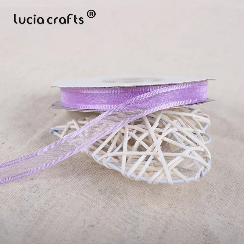 

Лента из органзы Lucia crafts 10 мм, аксессуары для банта для волос «сделай сам», 1/5/25y/roll U0301