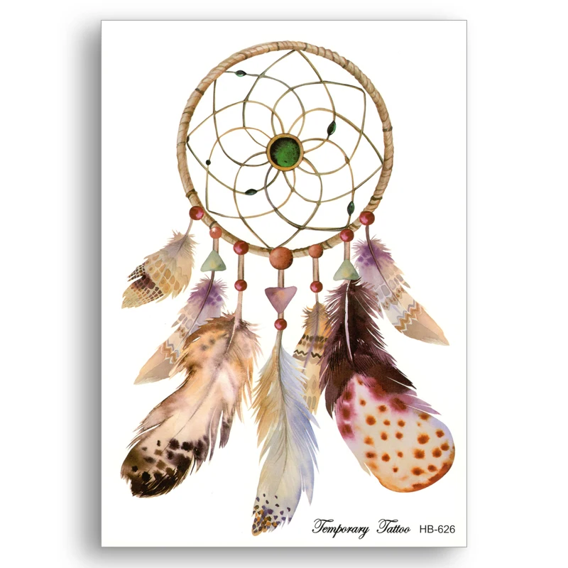 

Water Transfer Fake tattoos Waterproof Temporary Stickers Disposable Colour glitter dreamcatcher dream catcher Sexy Party makeup