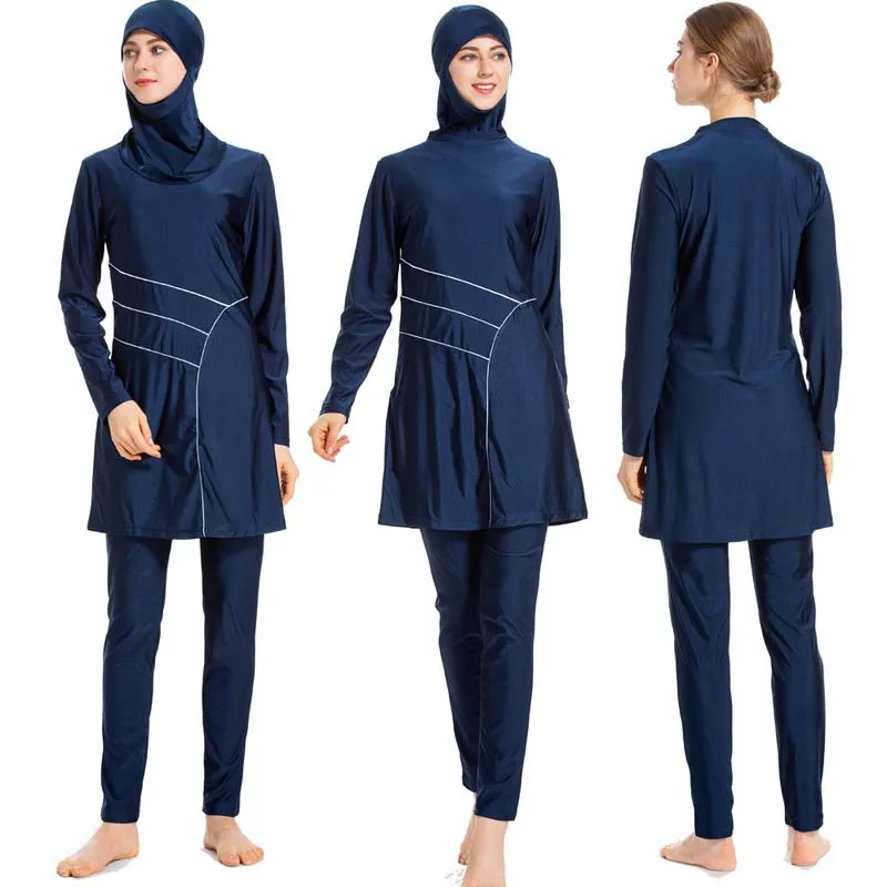 BAILUNMA Burkinis Мусульманский купальник, скромная одежда, мусульманская одежда для плавания, женская одежда из 3 предметов, Раздельная одежда, длинная купальная одежда, M021