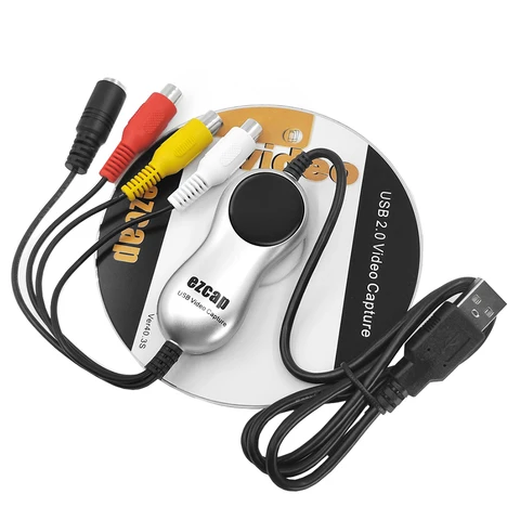 EZCAP USB 2,0 HD-видеозахват, ТВ, DVD, VHS, DVR, аналоговый видеорегистратор, адаптер устройство захвата аудио в цифровой преобразователь для Windows 10/8/7 - изображение