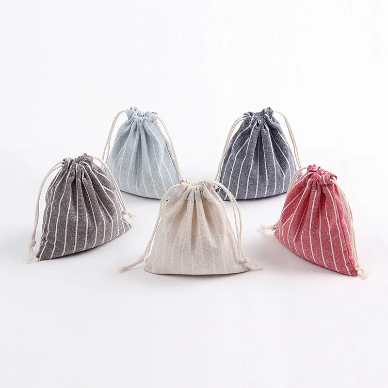 3 Pcs Stripe Portable Drawstring Storage Bags Travel Clothing Shoe Underwear Beam Pouch Sundries Organization Tea Gift | Дом и сад