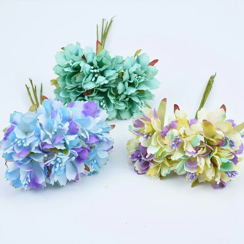 

Silk Carnation bouquet for bridal accessories clearance scrapbooking diy christmas wreath wedding home decor artificial flowers