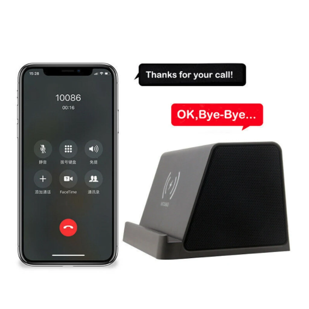Быстрое беспроводное зарядное устройство bluetooth динамика стерео держатель телефона Мобильная мощность Быстрое беспроводное зарядное устройство беспроводной стерео сабвуфер