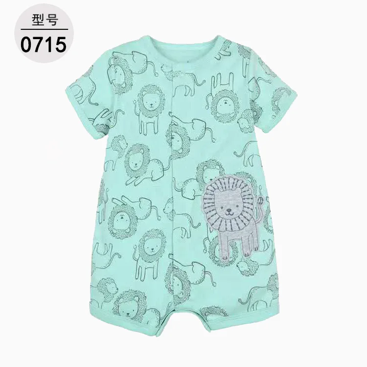 XINI MOMMY/Летний однобортный сдельник для ребенка, короткая Детская летняя одежда, детский костюм с круглым вырезом, модная одежда с цветочным рисунком, ALI76