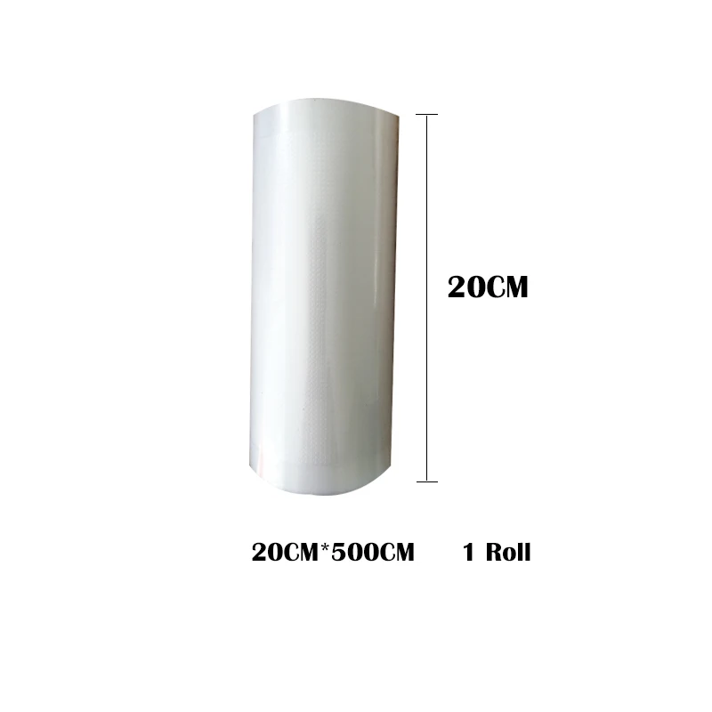 20cmX500cm 1roll AGASHE Бытовая Вакуумная сумка для хранения пищевых продуктов, упаковочная машина, вакуумный упаковщик, пакеты для пищевых продуктов, пакеты для хранения продуктов питания, 1 рулон - Цвет: 20cmX500cm 1roll