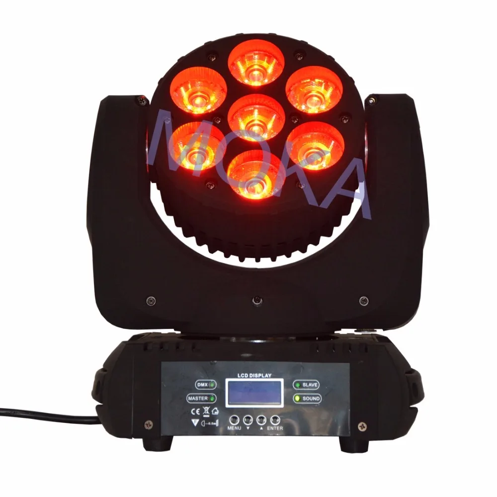 Быстрая доставка 7*12 Вт Cree LED RGBW 4в1 луч движущийся головной свет 3200K ~ 10000K бар диско |