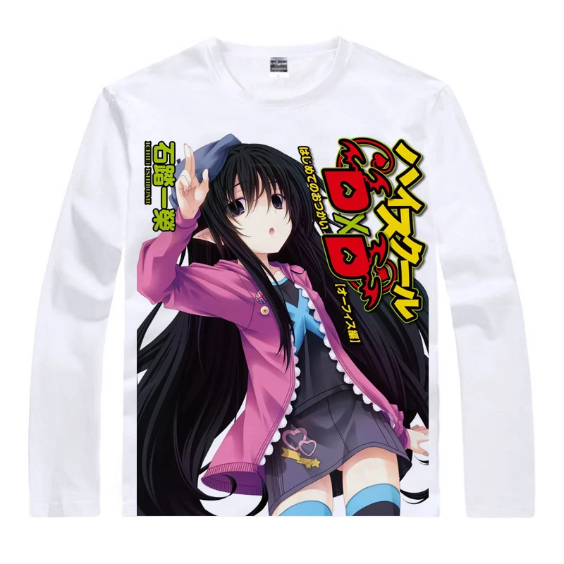 Coolprint аниме рубашка школа DXD BorN футболки мульти-стиль длинный рукав Xenovia Quarta Akeno Himejima Косплей Motivs рубашки