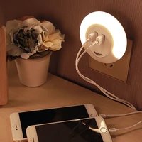 night light sensor usb charging socket led 110v 220v automatic night lamp intelligence warm white for indoor lighting bedroom