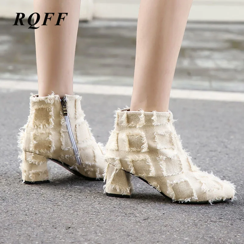 Обувь 2019 г. Новые женские ботильоны осень-зима модные ботинки на среднем