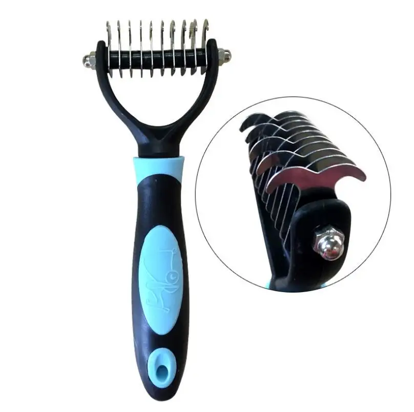 Расческа LISM из нержавеющей стали для домашних животных двусторонняя щетка