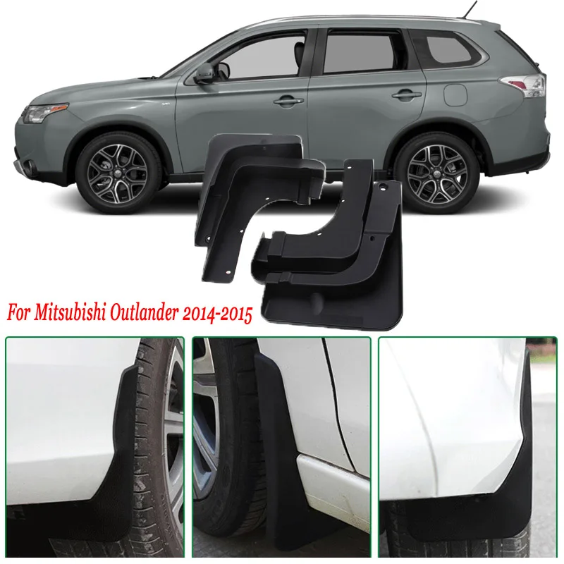 

4pcs Premium Heavy Duty Molded Splash Mud Flaps Guards Fenders For Mitsubishi Outlander 2014-2015