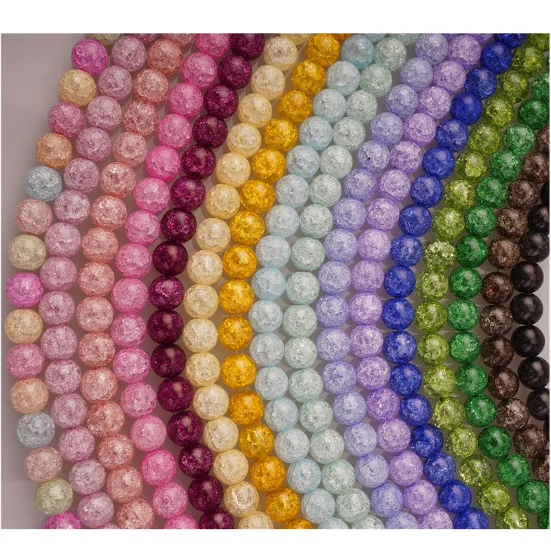 Круглые снежные хрустальные бусины для изготовления ювелирных браслетов DIY 15