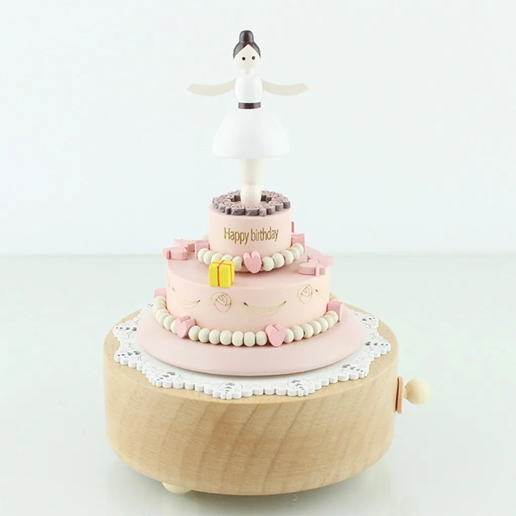 Музыкальная шкатулка в форме торта часы из бука музыкальная поделки подарок на