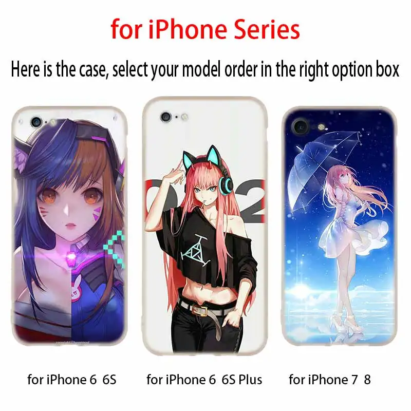 Japan girl Cat Sexy Soft Silicone Case For iPhone 13 11 12 Pro X XS Max XR 6 6S 7 8 Plus SE Mini Cover | Мобильные телефоны и