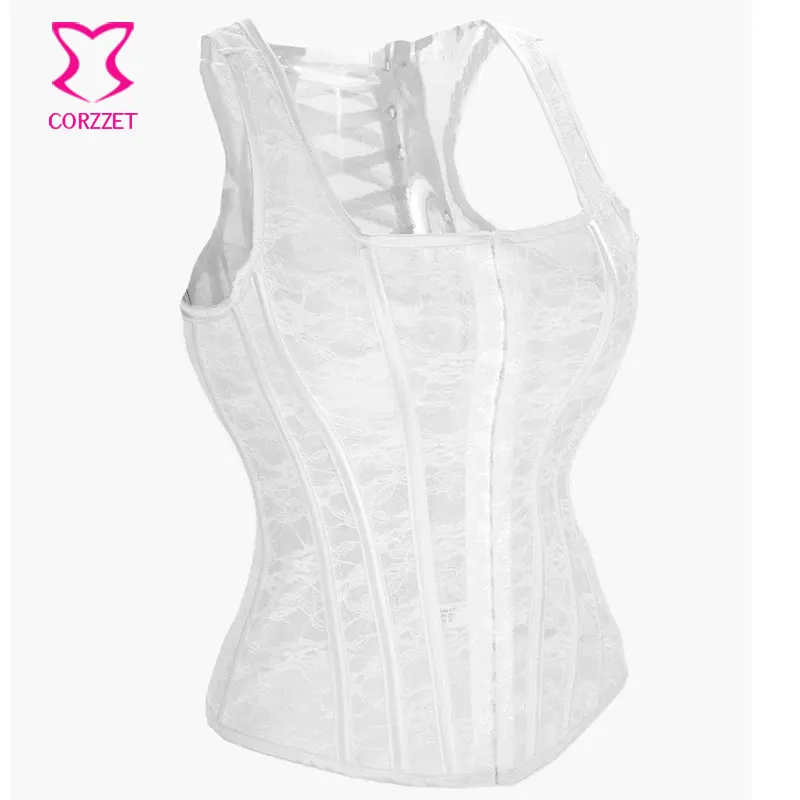 Женский кружевной корсет Белый Бюстье для свадьбы тренажер талии корсеты нижнее