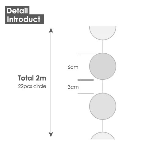 [PGP] Серебряная черная Золотая бумажная круглая гирлянда девичник Мальчишник