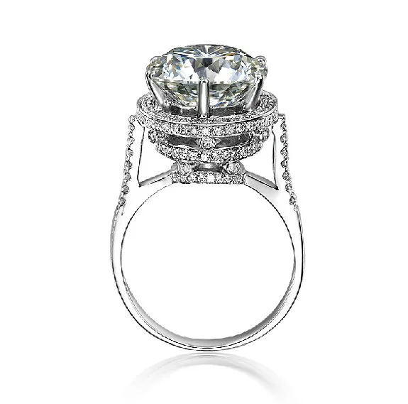 Женское кольцо для помолвки Amazing 5CT Золотое из моиссанита синтетический