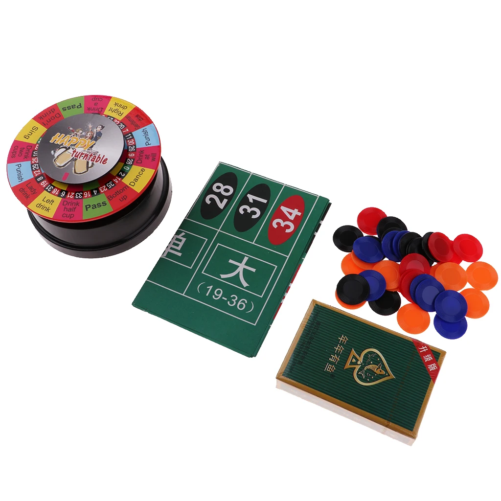 Игровой набор рулетки с питанием 3 в 1 игровые карты чипы питьевая игра