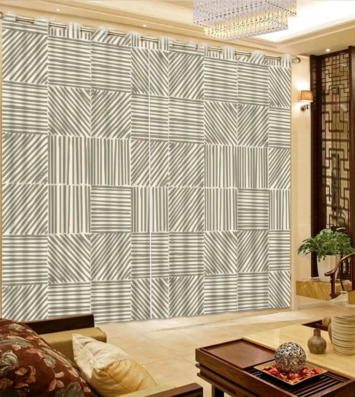 

Creative Simple curtains for living room bedroom photo print curtains modern ready made curtains