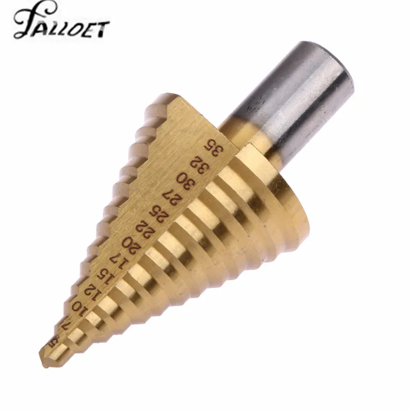 

5-35mm Hex Titanium Step Drill for Metal Bits Hole Cutter for Woodworking Wood HSS Metal Drills Power Tools