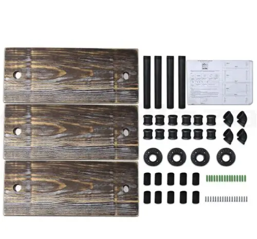 Деревенская настенная полка промышленная для труб винтажная книжная 3 уровневая