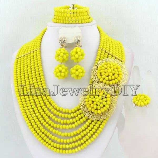 

African Beads Jewelry Sets Nigerian Wedding African Crystal Beads Jewelry Set HD2100