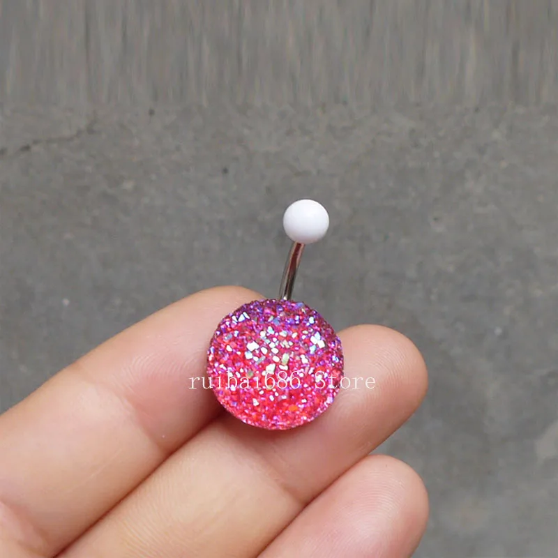 2pcs Handmade Sparkling belly ring bling button Navel Piercing |