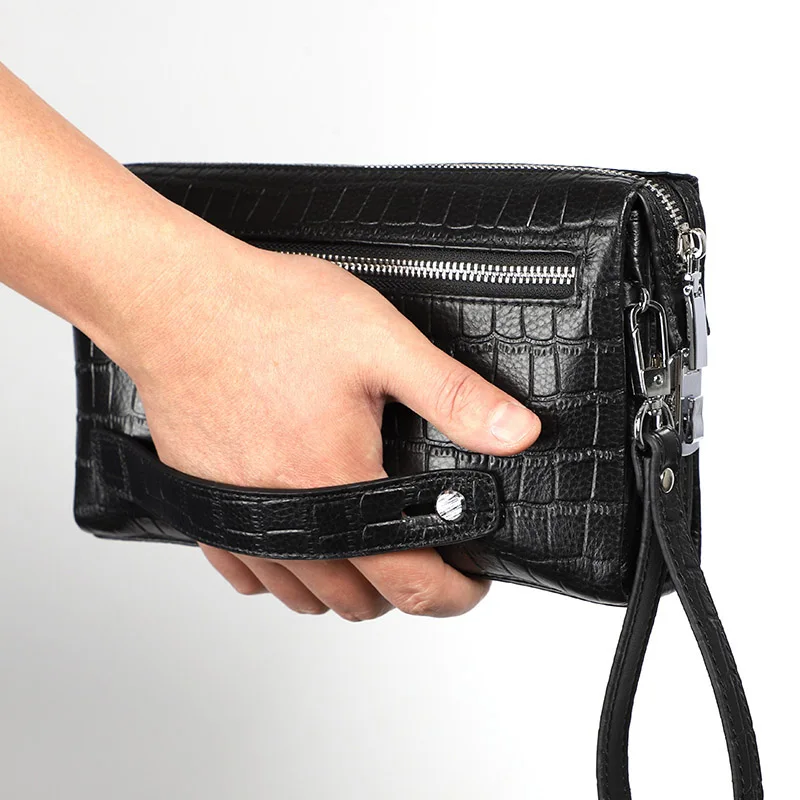 Роскошный кошелек для мужчин бумажники из натуральной кожи с блокировкой