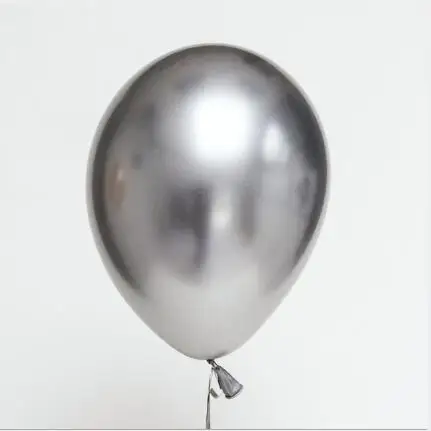 Silver 10 шт. 12 дюймов металлические шары Золотая серебристая, хромированная металлическая жемчужная латексная шары детская игрушка в ванную украшения для дня рождения - Цвет: Silver