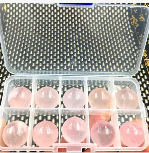 

TOP!! 10 pc Clear Natural pink QUARTZ CRYSTAL Sphere Ball HEALING
