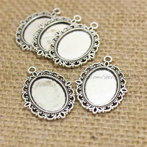 Бесплатная доставка 40 шт./лот античная серебряная овальная филигранная оправа