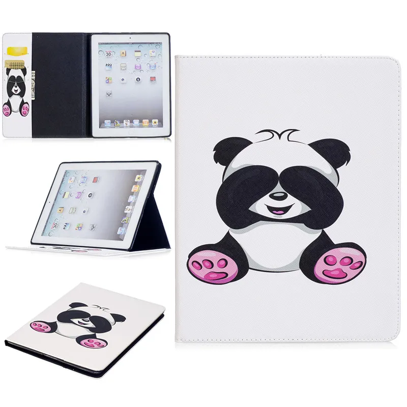 С мультипликационным принтом панда роспись для Apple iPad 2/3/4 чехол планшета из